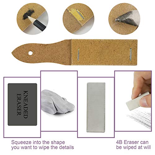 Tavolozza Drawing Art Pencils Set, 34 Pack Professional Drawing and Sketch Pencil Set in Soft-Sided Art Portfolio Storage Bags for Kids, Teens and Tavolozza Fine Arts