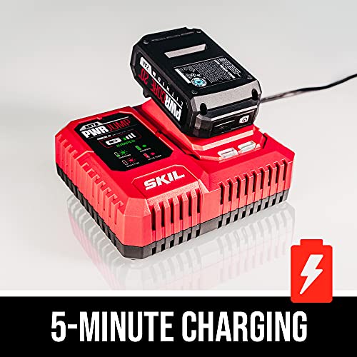 SKIL PWR CORE 20 Brushless 20V Compact Reciprocating Saw Includes 2.0Ah Lithium Battery and Auto PWR JUMP Charger - RS5825B-10 Skil