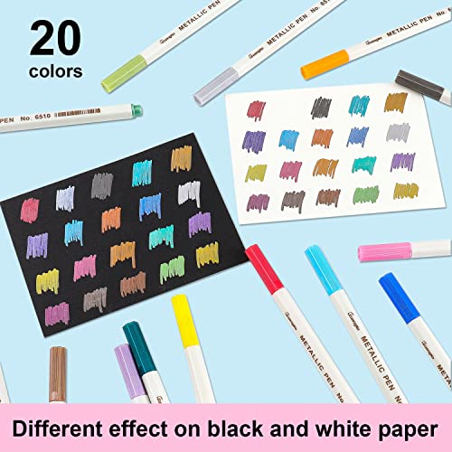 Sunshilor Metallic Markers Fine Point Metallic Marker Pens for Black Paper, Art Rock Painting, Easter Egg, Halloween Pumpkin, Card Making, Metal, Sunshilor