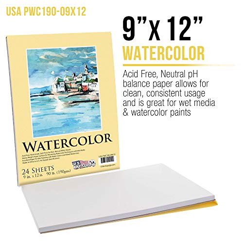 US Art Supply 20 Piece Artist Drawing, Sketch and Painting - Paper and Brush Accessory Pack US Art Supply