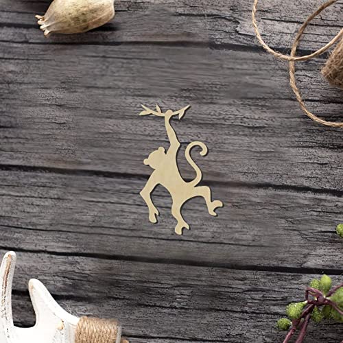 Hanging Monkey Wood Craft Unfinished Wooden Cutout Art DIY Wood Signs Inspirational Wall Plaque Retro Woodshop Garage Wall Decor for Home Bedroom Arupkeer