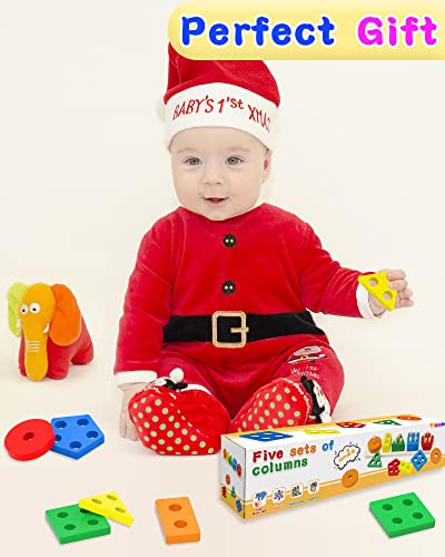 Yetonamr Montessori Toys for 1 2 3 Years Old Boys Girls Birthday Gifts, Wooden Sensory Toys for 2-4 Toddlers Kids Baby, Christmas Stocking Stuffers Yetonamr