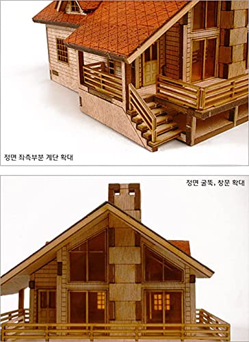 Desktop Wooden Model Kit Garden House A with a Large Deck by YOUNGMODELER by Young Modeler Young Modeler