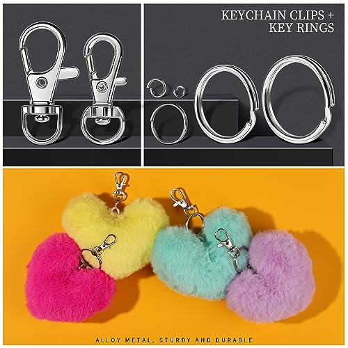 LEOBRO 265PCS Lobster Claw Clasps and Key Rings Kit - Metal Keychains and Key Chains in Assorted Sizes for Keys, Crafts, and Lanyards LEOBRO