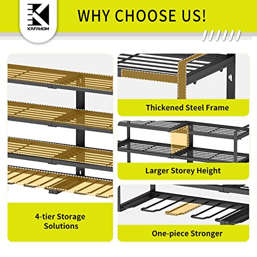 KAFAHOM Power Tool Organizer-8 Drill Holder Wall Mount,4 Layer Heavy Duty Metal Power Tool Storage Rack,Garage Tool Organizer and Storage with KAFAHOM