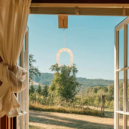 24pcs Unfinished Wood Horseshoe Cutouts Blank Wooden Horseshoe Chips Cowboy Wood Slices to Paint Crafts for DIY Western Celebration Home Decoration EXCEART