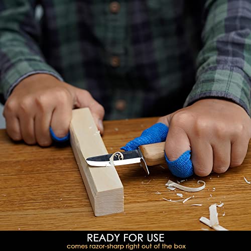 BeaverCraft Whittling Knife for Beginners C1 Kid - Whittling Knife for Kids Safety Carving Knife - Children Whittling Knife for Entry-Level Carvers - BeaverCraft