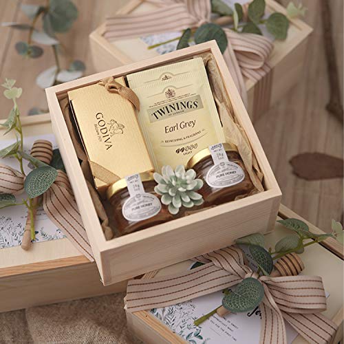 Rustic Wooden Box Small Wooden Box,4 Pieces Small Wood Square Storage Organizer Container Craft Box Small Wooden Box for Collectibles Home Venue Coobbar