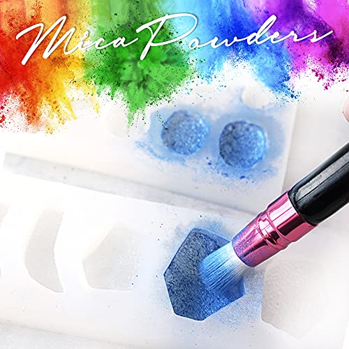 Pixiss Epoxy Resin Dye, Mica Powder, 15 Powdered Pigments Set, Soap Dye, Hand Soap Making Supplies, Eyeshadow and Lips Makeup Dye, Slime Pigment Pixiss