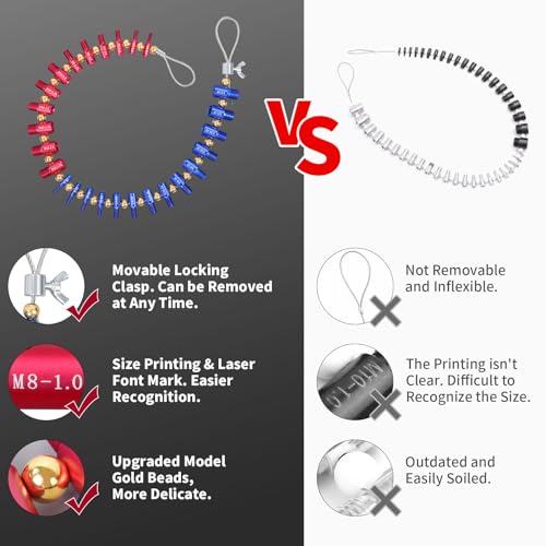 EAWONGEE Nut and Bolt Thread Checker Detachable Nut and Bolt Size Gauge Thread Gauge Suitable for Detecting Fixed Bolts or Threaded Holes in Enclosed EAWONGEE