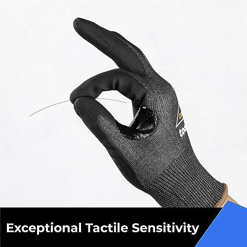 toolant A4 Cut Resistant Work Gloves with Grip, Ultra Thin Safety Glove for Fishing, Wood Carving, Gardening,1/3 Pairs,S-XL toolant