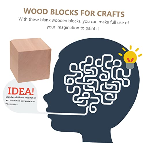 Kisangel 8 pcs Blocks Unfinished Wood dice Solid Cube Wood Block Blank Wood Squares Unfinished Pine Cubes Natural Wood Squares Blank Wood dice Kisangel
