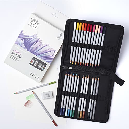 Winsor & Newton Studio Collection, 27 Piece Colour Pencil Wallet, Multi Winsor & Newton