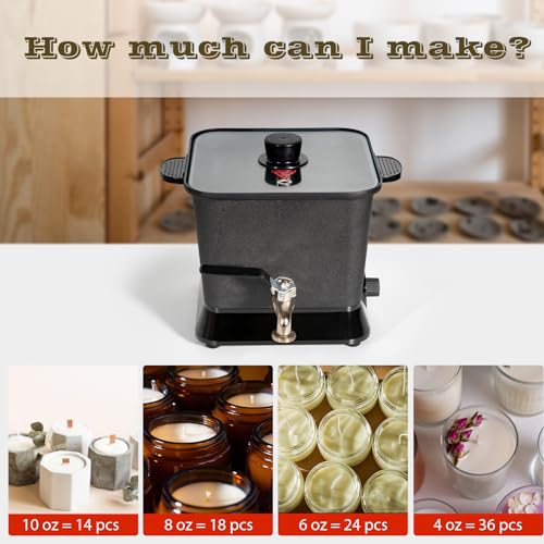 Byoowndiy Wax Melter for Candle Making, 150 oz Electric Candle Wax Melting Pot with Pour Spout and Temperature Controller Byoowndiy
