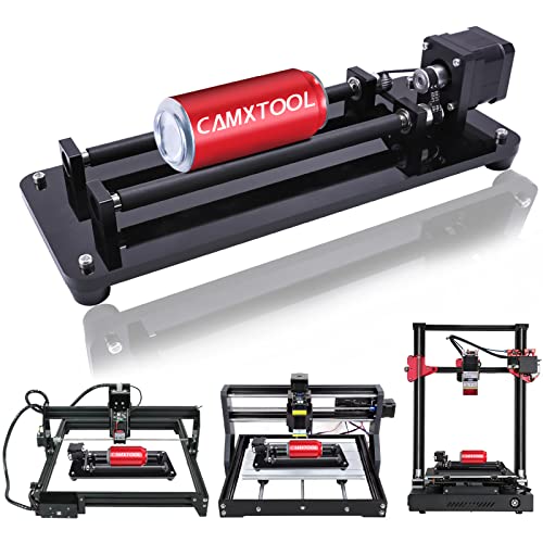 Laser Rotary Roller, Laser Engraver Y-axis Rotary Roller Engraving Module for Cylindrical Objects, Compatible with Most Kinds of CNC Laser Cutter and CAMXTOOL