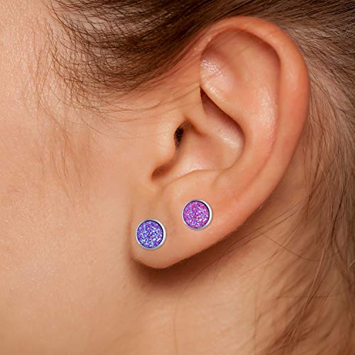 300 Pieces Stud Earring Kit Include 100pcs 12 mm Stainless Steel Blank Stud Bezel Settings 100 Rubber Backs 100 Earring Backs (Silver with Silver and Hicarer