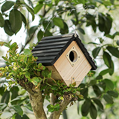 Bird House Bird House for Outside,Outdoor Bird Houses, Natural Wooden Bird Hut Clearance Bluebird Finch Cardinals Hanger Birdhouse for Garden CLACKIBUKVYZ