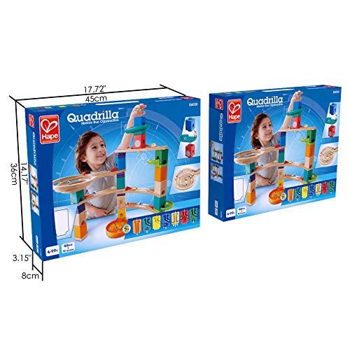 Hape Quadrilla Cliffhanger Wooden Marble Run Blocks | Marble Maze Run Set, Early Educational STEM Development Building Toys For Kids, Multicolor, Hape