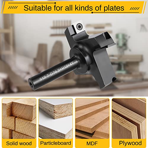 Chaoos CNC Spoilboard Surfacing Router Bit, 1/2" Shank 3" Cutting Diameter 4 Wing, Slab Flattening Router Bit Planing Bit Wood Planer Bit Woodworking Chaoos