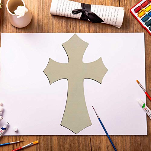 Creaides Wooden Cross DIY Crafts Cutouts Cross Shaped Unfinished Wood Slices Embellishments Ornaments for DIY Projects Halloween Christmas Party Creaides