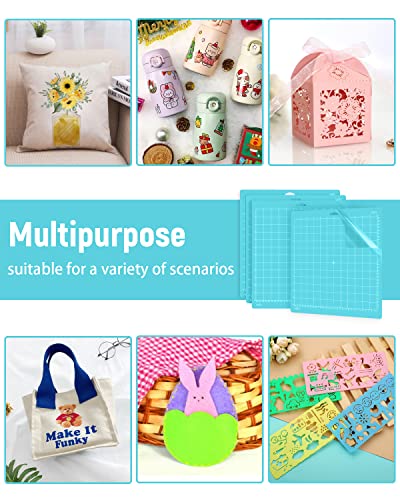 Colemoly 12x12 Cutting Mat 4 Pack Light for Cricut Maker 3/Maker/Explore 3/Air 2/Air/One 1 Pack Cut Cards Scraper Blue Grip Sticky Cricket Colemoly