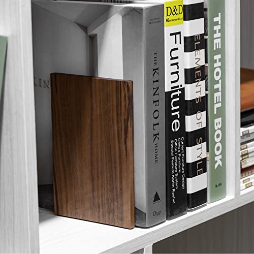 Muso Wood Handmade Walnut Book Ends, Non-Skid Bookends for Shelves, Large Sturdy Book Ends for Heavy Books, Decorative Book Shelf (1 Pair) muso wood