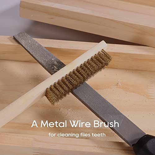 REXBETI 25Pcs Metal File Set, Premium Grade T12 Drop Forged Alloy Steel, Flat/Triangle/Half-round/Round Large File and 12pcs Needle Files with Carry REXBETI