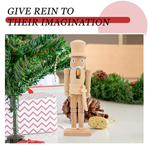 Didiseaon Xmas Blank Nutcracker Wooden Christmas Nutcrackers Unfinished Nutcracker Ornaments, Unpainted Puppet Walnut Soldier for Xmas Arts Project Didiseaon