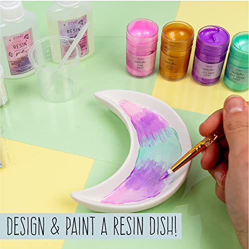STMT D.I.Y. Resin Jewelry Dish Kit, Epoxy Resin Jewelry Dish Kit, Creative Resin Craft Kit for Beginners, Create Your Own Trinket Tray Dish, Great STMT