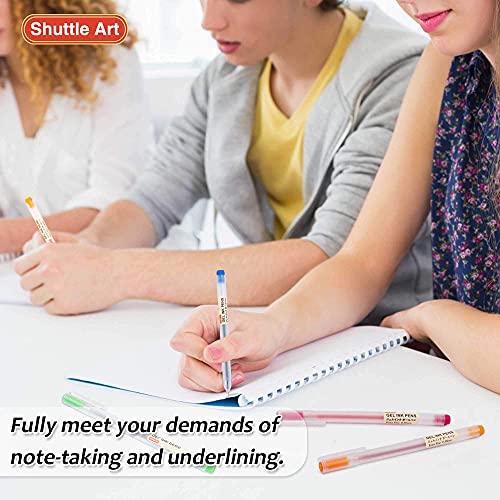 Shuttle Art School & Work Supplies Bundle, 15 Colors Japanese Style Pens + 9 Bright Colors Sticky Notes for Writing Journaling Taking Notes School Shuttle Art