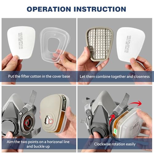 STARBST Half Face Cover Respirator Mask - Professional Breathing Protection Ventilation Mask, Reusable Respirator Mask for Sanding Painting Chemicals STARBST