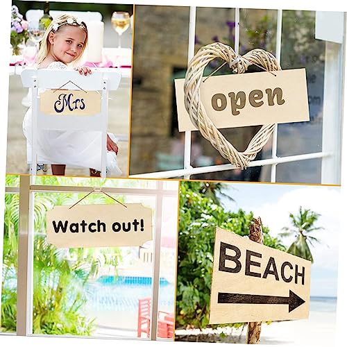 Kisangel Hanging Wooden Sign Unfinished Wood Sign Wood for Crafts Unfinished Wood Slice Rectangular Wooden Sign Crafts Wood Signs Wood Crafts Kisangel