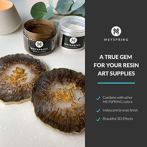 MEYSPRING Bronze Stone Epoxy Resin Color Pigment - 50g - Mica Powder for Epoxy MEYSPRING