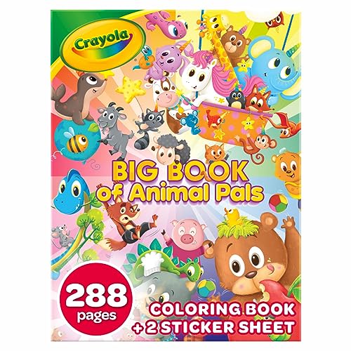 Crayola Coloring Book, Big Book of Animal Pals, 288 Coloring Pages, Gift for Kids, Age 3, 4, 5, 6 Crayola