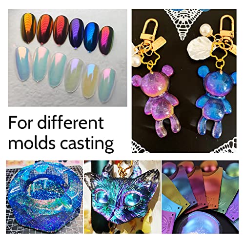 8 Colors Chameleon Mica Powder, Epoxy Resin Color Pigment Powder, Color Shift Mica Powder Set, Epoxy Resin Pigment Powder for Nail Art, Soap Making, yesogreat