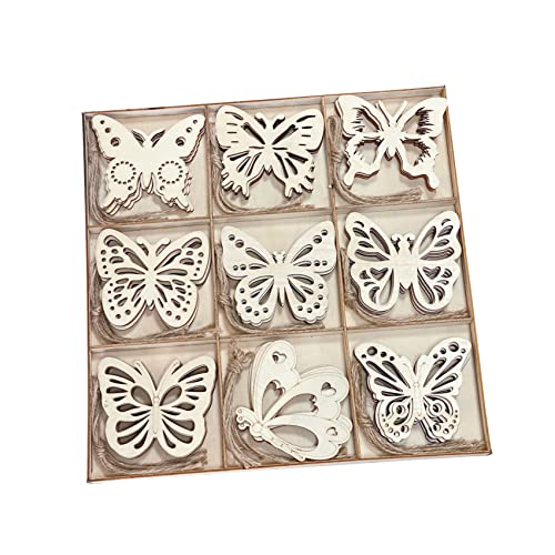 Pack of 45 Unfinished Wooden Butterfly Shaped Cutouts for DIY Crafts 3.5 Inch 5-Count Each Cregugua