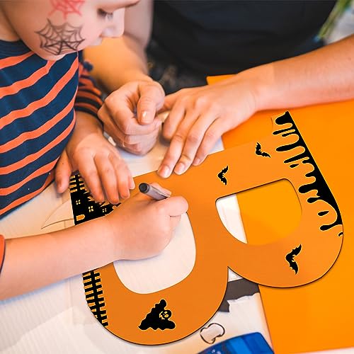 Large Size 12 Inch Wooden Letters Boo Ornaments to Paint, Halloween Decorations DIY Blank Unfinished Wood Ornament Walls Crafts Decorations, Sophena