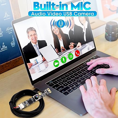 ELP 16MP Autofocus USB Camera with Microphone for Computer Mini UVC USB2.0 Lightburn Camera Micro USB Security PC Camera Module Laser Engraver Webcam ELP