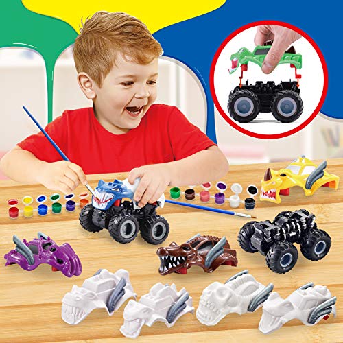 JOYIN Kids Craft Kit Build & Paint Your Own Monster Car Art & Craft Kit DIY Toy Set Make Your Own Monster Friction Powered Truck, for Kids JOYIN