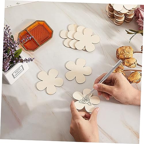 MAGICLULU 20pcs Coasters Crafts Wood Slices Unfinished Wood Chip Wood Blanks Blank Wood Chip Wood Craft Supplies Wood Chip for DIY Wood Flower Slices MAGICLULU