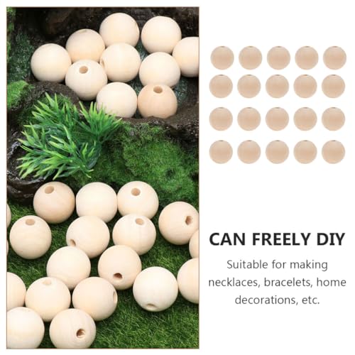 Tofficu 50 Pcs 16MM Wood Beads, Wooden Beads for Crafts Unfinished Wood Beads Bulk Wooden Beads for DIY Craft Painting Carving Tofficu