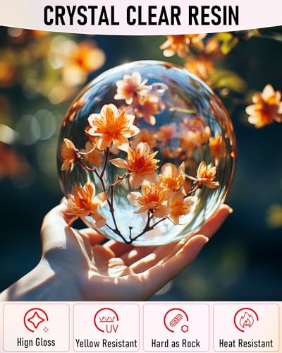 Smallbudi Epoxy Resin Kit 1 Gallon - Crystal Clear Epoxy Resin Not Yellowing & Bubbles Free Non-Toxic Resin Supplies for Casting Coating Art DIY Smallbudi