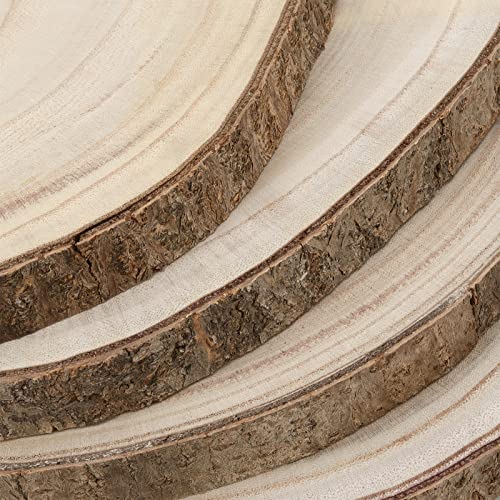 KEILEOHO 6 Piece 10-12 Inch Wood Rounds, Natural Round Wood Slices, Unfinished Rustic Wood Circle Slices Tree Slices for Centerpieces, DIY Projects, KEILEOHO