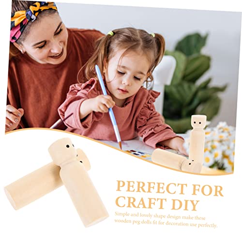 Abaodam 10pcs Painted Wooden Doll Unfinished Wood Craft Dolls Wooden Peg Figures Wooden Family Dolls Peg Dolls Unfinished Wooden Peg Doll Unfinished Abaodam