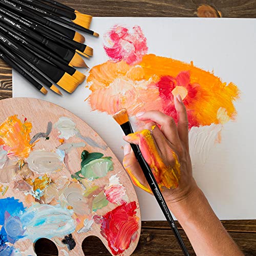 Pinturale Arts Set of 12 Brushes for Acrylic & Oil Painting | Acrylic & Oil Masters | Acrylic Paint Brush Set | Handmade Professional Oil Paint Brush Pinturale Arts