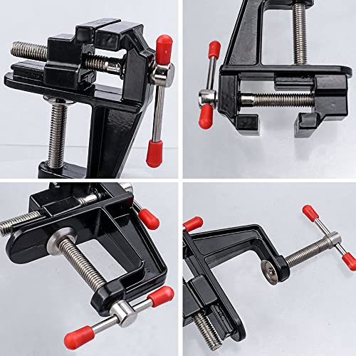 Eyech Mini Table Clamp Portable Work Bench Vise, Small Bench Vice Aluminum Miniature Jewelers Hobby Clamps Craft Repair Tool Eyech