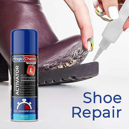 Magic Chems CA Glue with Activator (2 x 1.7 oz + 13.5 fl oz), CA Glue for Woodworking, Cyanoacrylate Glue and Activator, Super Glue for Wood (1 Pack) Magic Chems