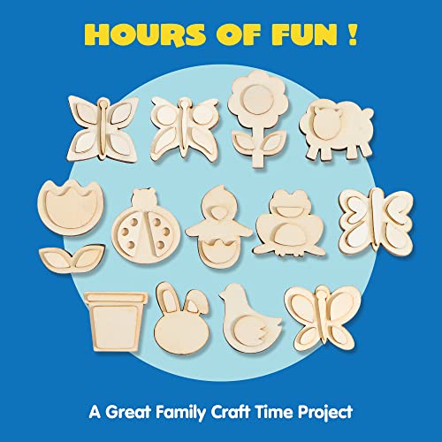 JOYIN 13 Wooden Magnet Creativity Arts & Crafts Painting Kit for Kids, Decorate Your Own Painting Gift for Easter Basket Stuffers, Birthday Parties JOYIN