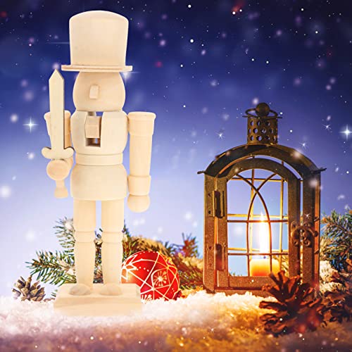 BESPORTBLE Christmas Unfinished Nutcracker: 8 Inch Unfinished Wood Nutcracker, Christmas DIY Nutcracker Figures for Christmas Arts BESPORTBLE