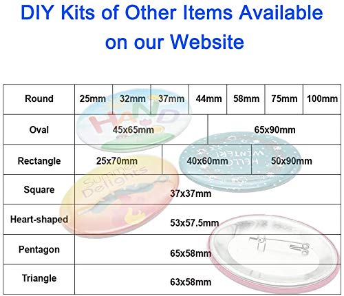 ChiButtons Kit 75mm (3") Button Maker Badge Press Machine-B400 + 75mm Round Die Moulds + 100 Set Pin Button Components + Adjustable Circle Cutter ChiButtons